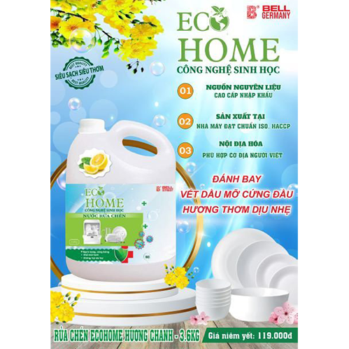 Rửa chén Ecohome hương chanh 3.6kg
