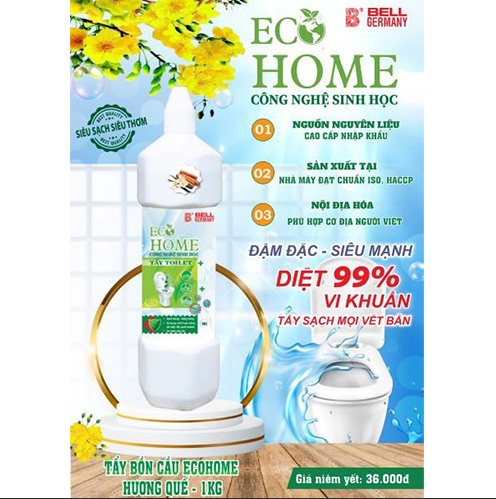 Tẩy bồn cầu Ecohome hương quế 1kg (Trắng)