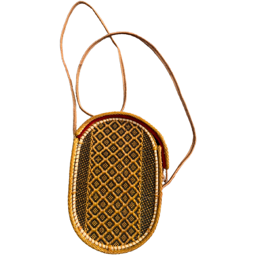 Túi đeo thời trang oval đan mây