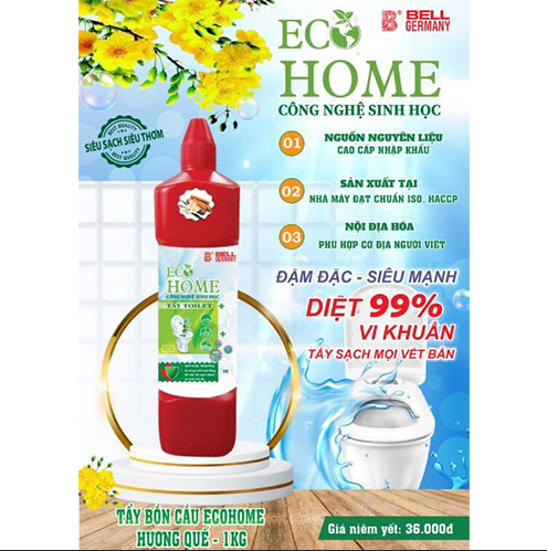 Tẩy bồn cầu Ecohome hương quế 1kg (Đỏ)