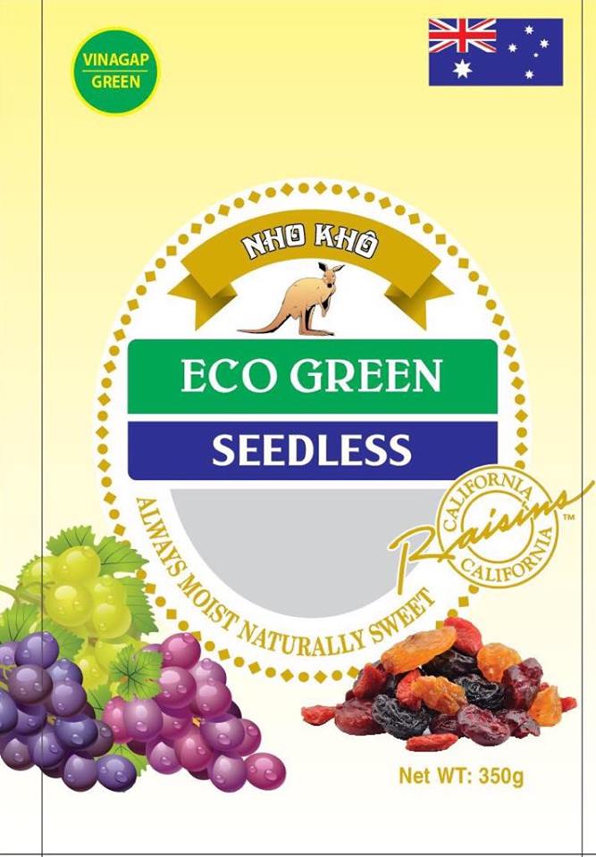 Nho khô Eco Green 350g (Túi nilon in)